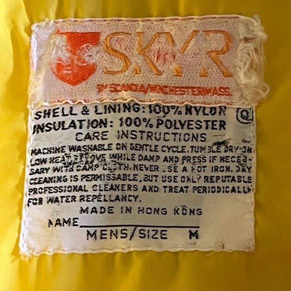 Vintage SKYR Mens Size Medium Yellow Ski Jacket Made In Hong Kong As Is Rare - Picture 8 of 16